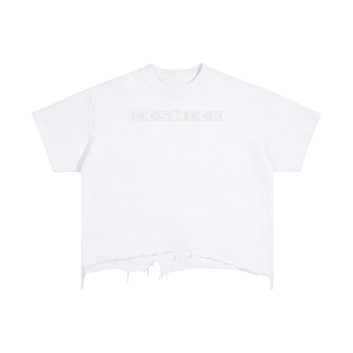 Cosmick-Vintage Wash Boxy Distressed Hem T-Shirt