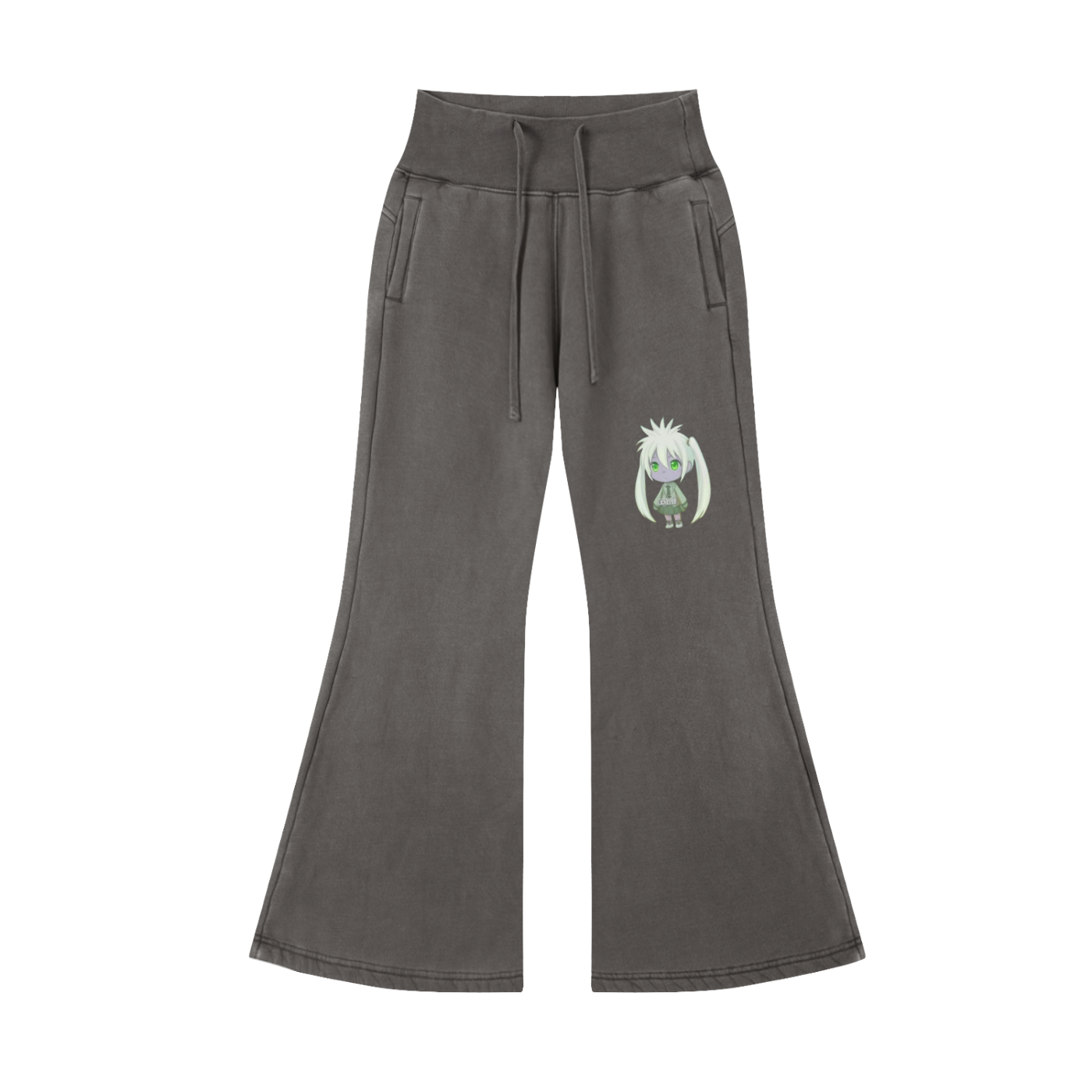 Cosma-Vintage Washed Flared Fleece Pants