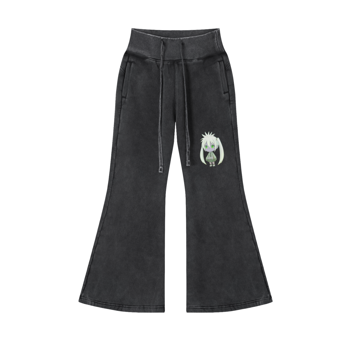 Cosma-Vintage Washed Flared Fleece Pants