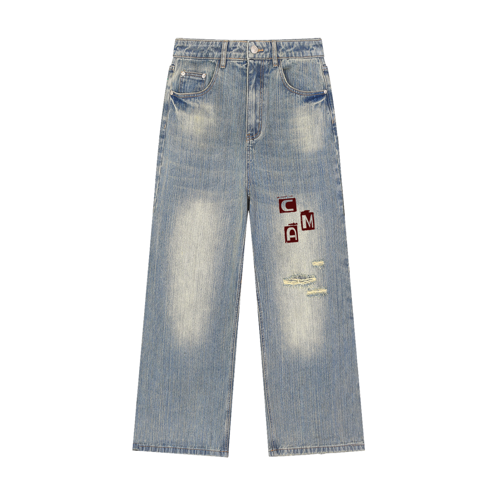 Cosma Vintage Wash Distressed Denim Jeans